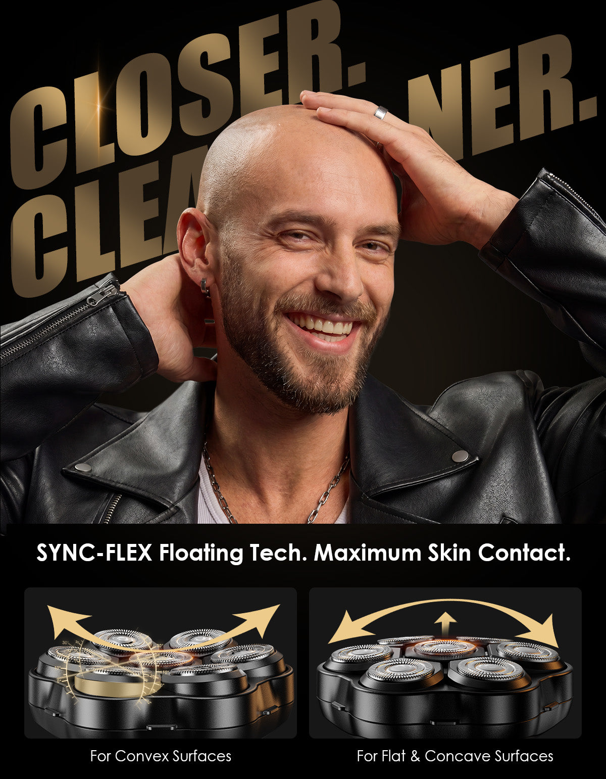 TEKARC 7D SYNC-Flex Floating Head Shavers
